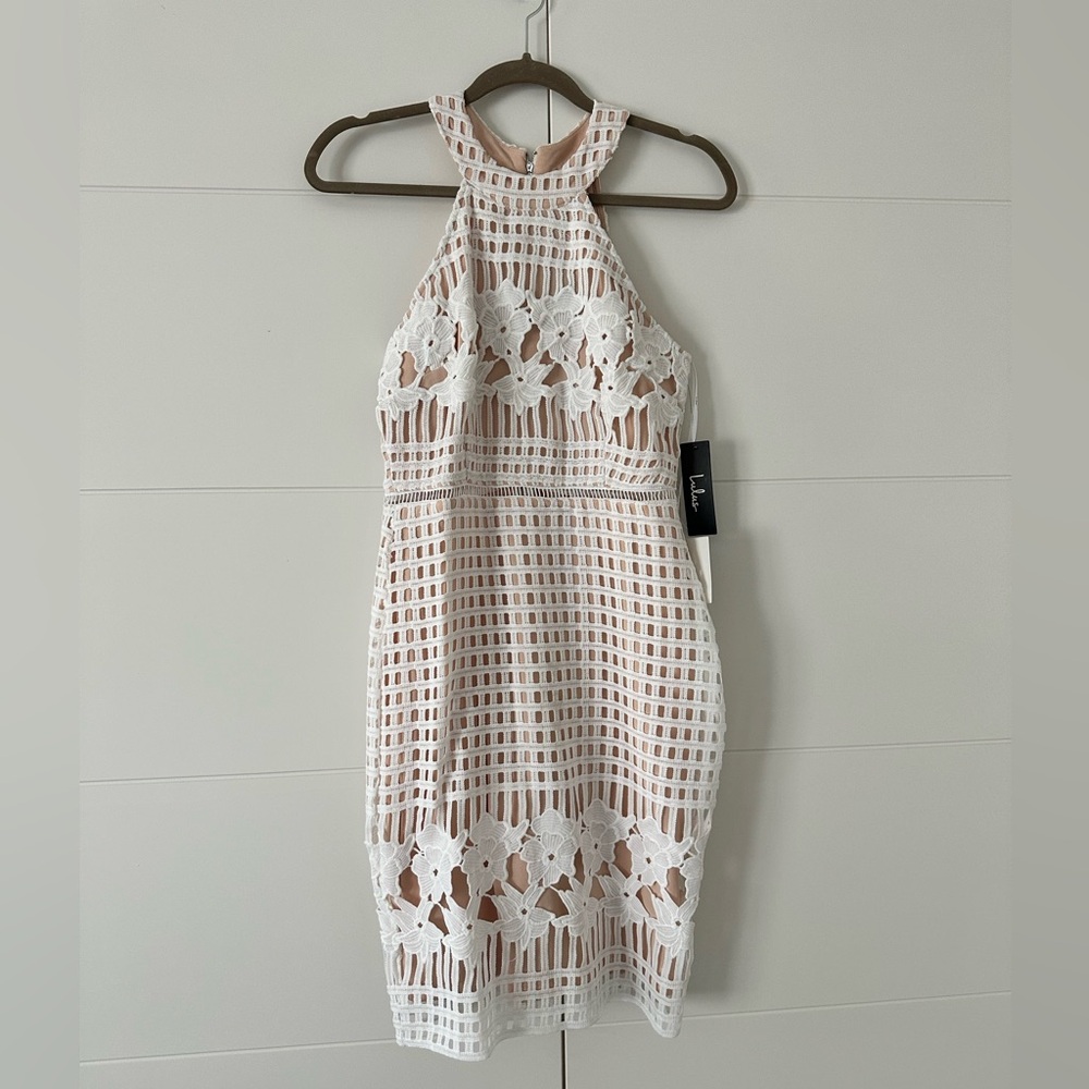 Lulus lace halter midi dress